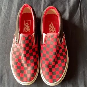 Classic Red and Black Checkered Slip-on Vans